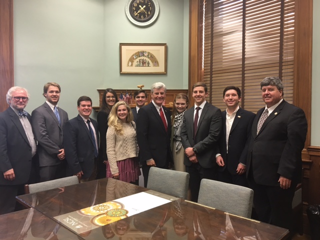 Public Policy Leadership Students in Policy Advocacy Class Working With Mississippi State Governor and State Legislators