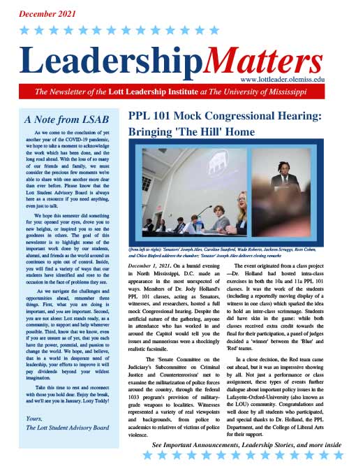 cover of December 2021 LeadershipMatters newsletter